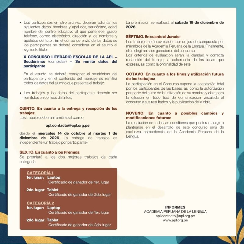 CONCURSO ESCOLAR DE LA APL-3