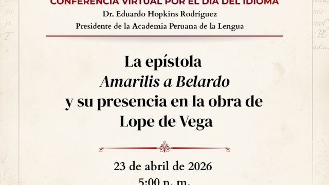 CONFERENCIA - La epístola Amarilis a Belardo